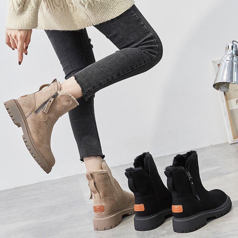Women's CozyFit Ankle Boots in Beige - View 4 | Bellmere