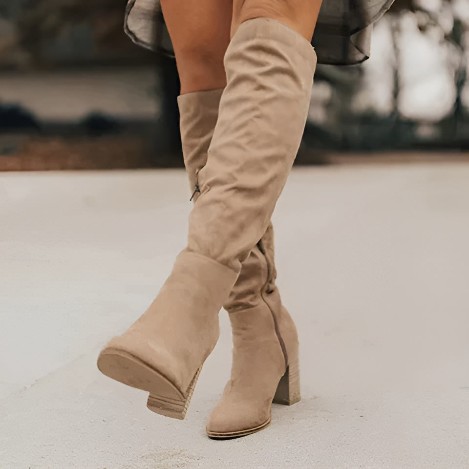 Women's Sleek Comfort Boots in Beige - View 10 | Bellmere