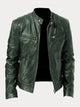 Unisex stand collar zip jacket with long sleeves and multiple zipped pockets