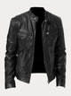 Unisex stand collar zip jacket with long sleeves and multiple zipped pockets