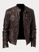 Unisex stand collar zip jacket with long sleeves and multiple zipped pockets