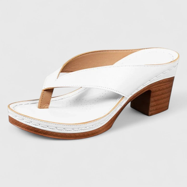 Arina | Women's Block Heel Thong Sandals Ankle Strap