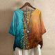 Women's Retro-Inspired Cotton Blend Blouse in Green - View 8 | Bellmere