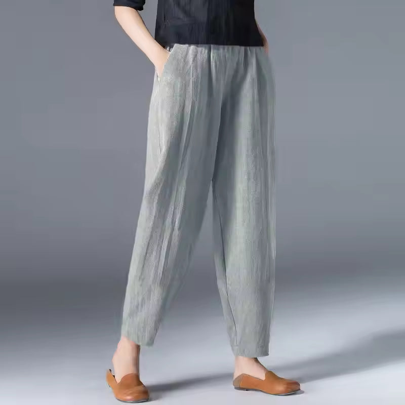 Women's Lightweight Summer Trousers in Beige - View 11 | Bellmere
