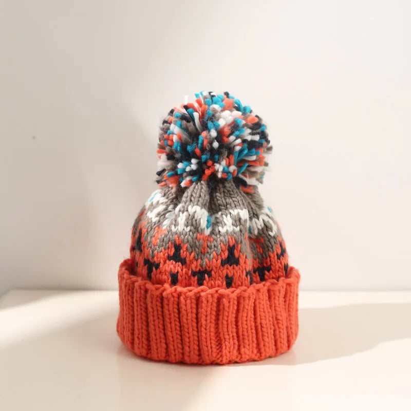 Women's Snowflake Pom Beanie in Black - View 4 | Bellmere