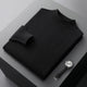 Plain crew neck knit pullover with long sleeves and ribbed trims