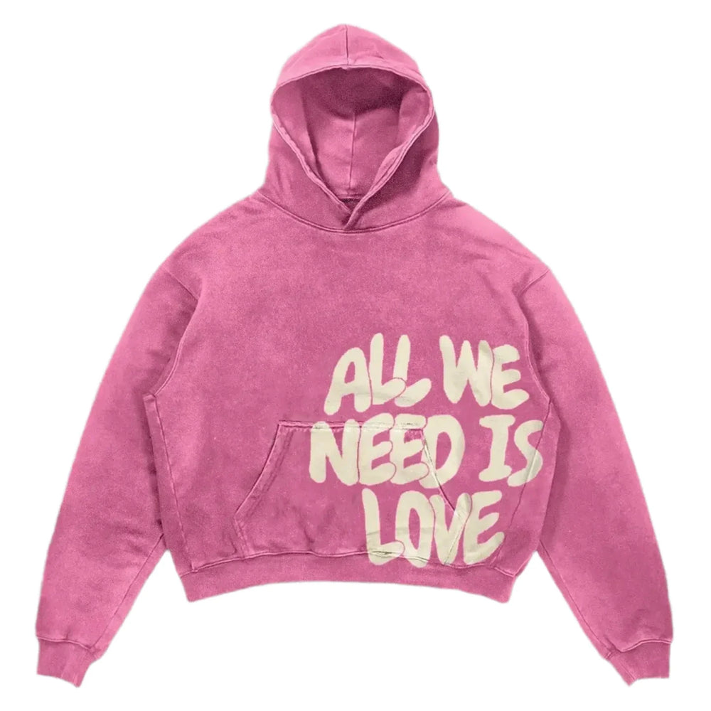 Women's cropped hoodie with hood and front text graphic