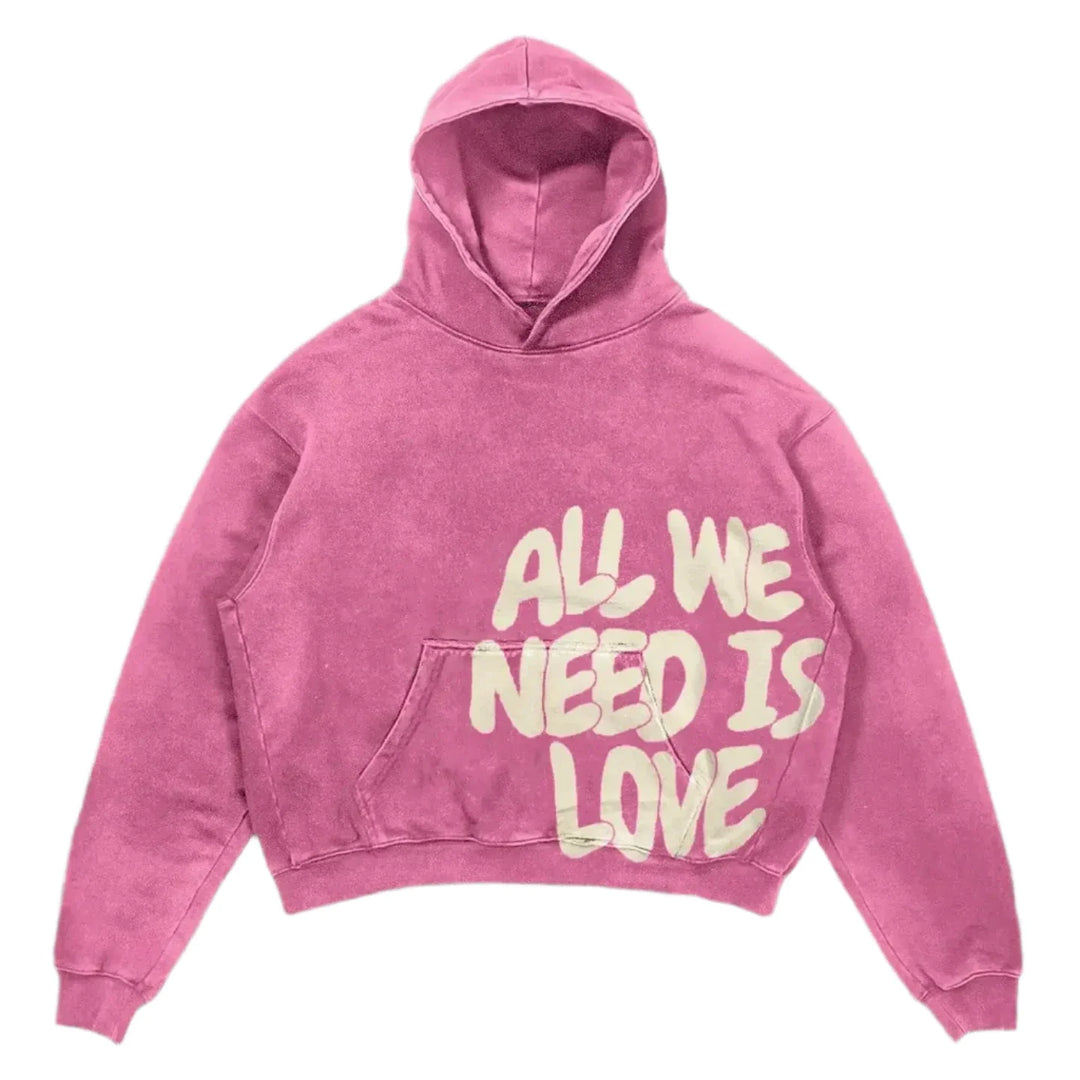 Women's cropped hoodie with hood and front text graphic
