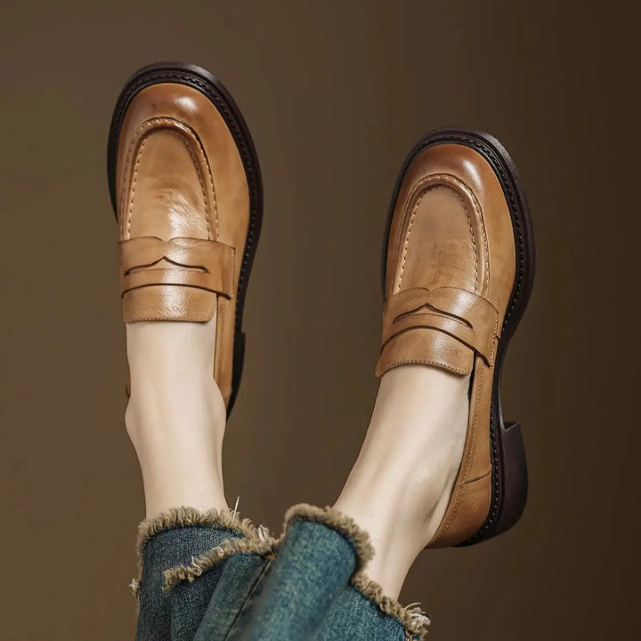 Amelia | Leather-Style T-Strap Shoes
