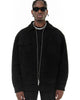 Men's field jacket with spread collar, four pockets and zip front