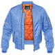 Men's quilted bomber jacket with stand collar, long sleeves and zip pockets