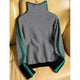 Women's Herringbone Turtleneck in Orange - View 2 | Bellmere