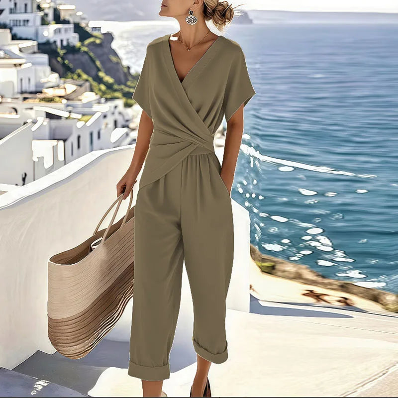 Women's Two-Piece Outfit Set in Apricot - View 3 | Bellmere