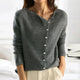 Women's asymmetric button knit cardigan with long sleeves