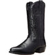 Men's cowboy boots with embroidered shaft, pointed toe and low heel