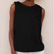 Sleeveless Roll Collar Top in Grey - View 8 | Bellmere