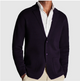 Knitted sweater jacket with high neck zip front and pockets