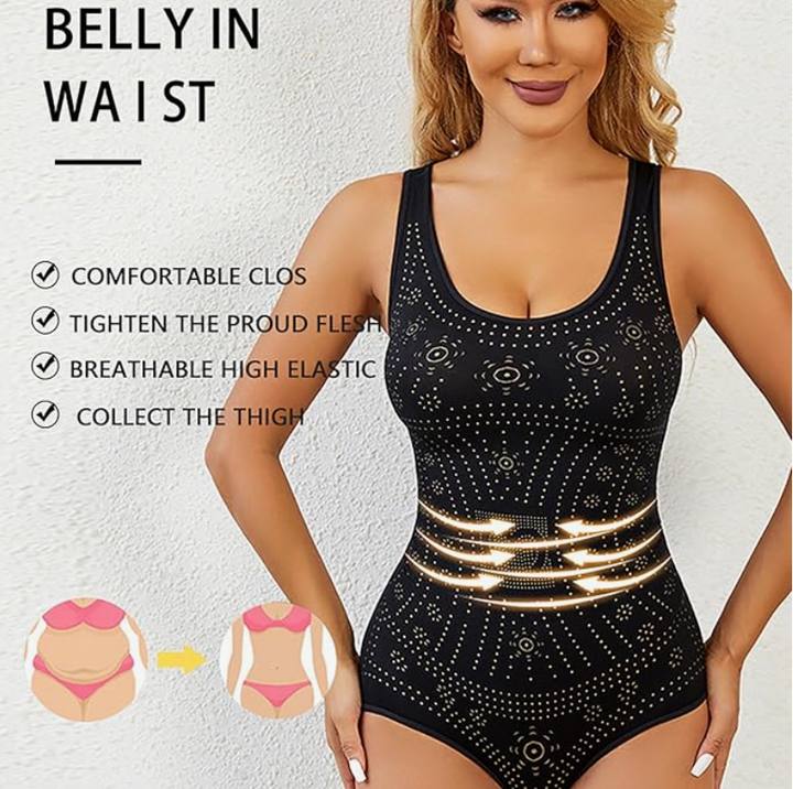 High-Waisted Full Body Shapewear in Beige - View 8 | Bellmere