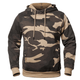 Unisex camouflage hoodie with drawstring hood, kangaroo pocket and long sleeves