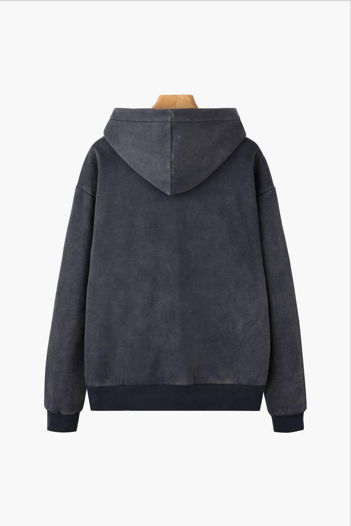 Unisex dark gray Monaco graphic hoodie with hood and front pouch pocket