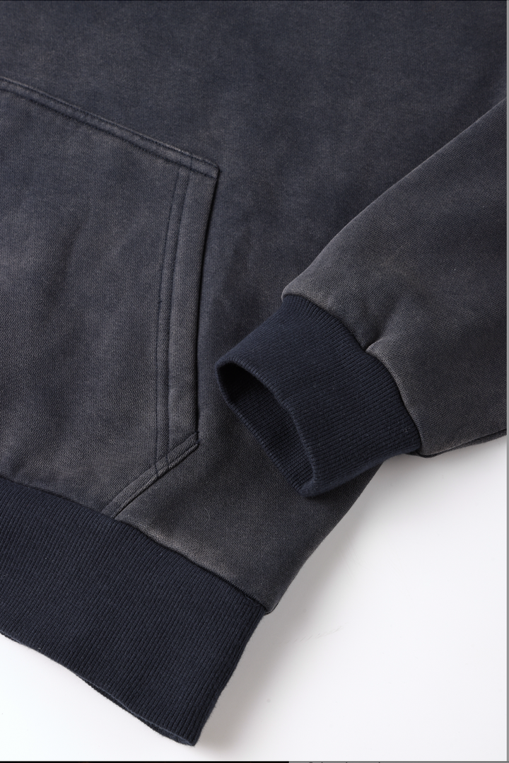 Unisex dark gray Monaco graphic hoodie with hood and front pouch pocket