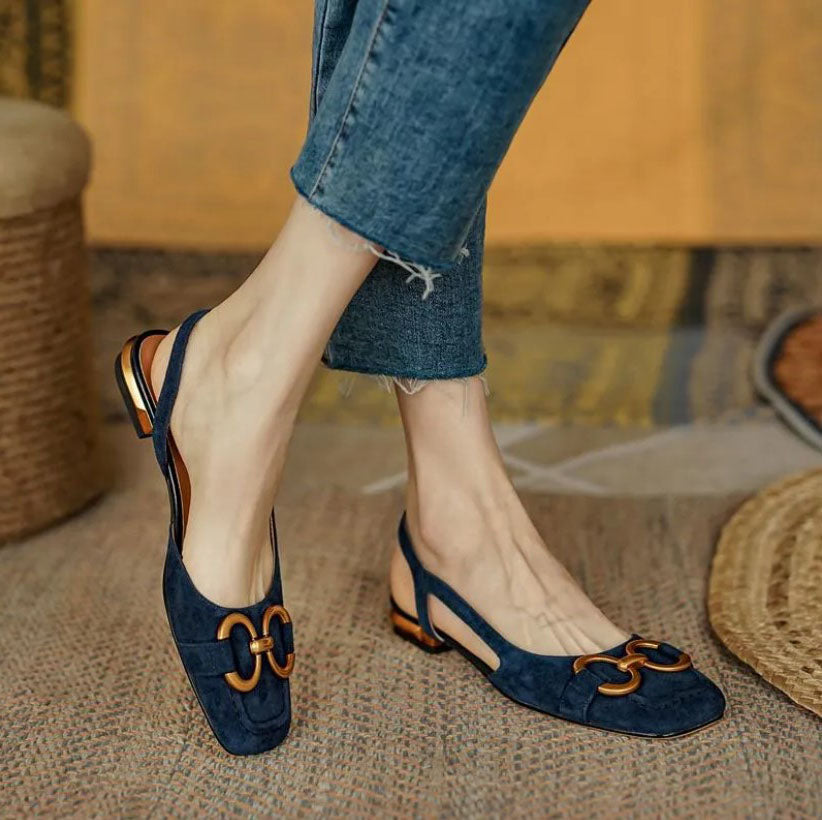 Virginia Comfortable Women's Sandals Sandali Ortopedici in Dark Blue | Bellmere