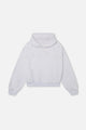 Unisex pullover hoodie with hood, embossed chest lettering and kangaroo pocket