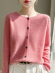 Women's button front crew neck cardigan
