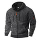 Textured fleece hooded jacket with full zip and front pockets