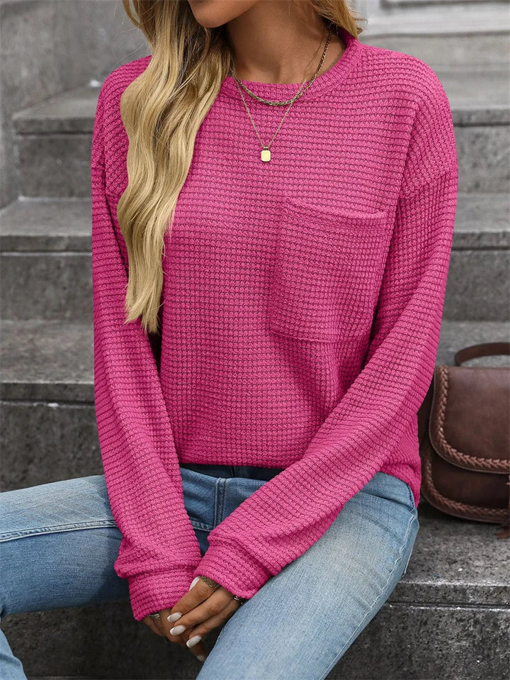 Women's casual crew neck sweatshirt with long sleeves