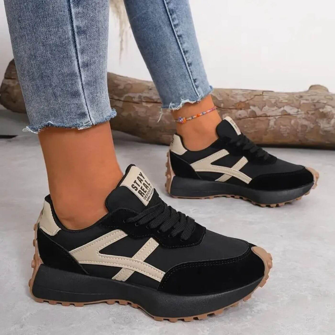 Women's Sneakers Shoes in Black / Beige | Bellmere