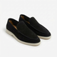 Men's slip-on loafers with stitched toe detail and contrast soles