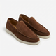 Men's slip-on loafers with stitched toe detail and contrast soles
