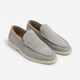 Men's slip-on loafers with stitched toe detail and contrast soles