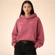 Women's hooded pullover hoodie with long sleeves, chest graphics and kangaroo pocket