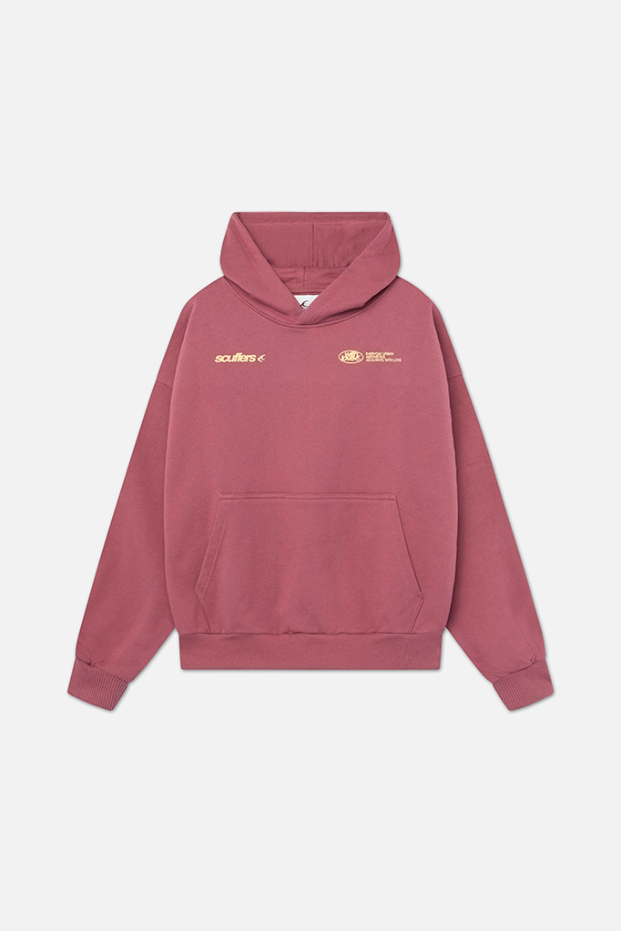 Women's hooded pullover hoodie with long sleeves, chest graphics and kangaroo pocket