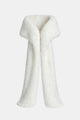 Floor-length faux fur shawl with wide collar