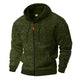 Textured fleece hooded jacket with full zip and front pockets