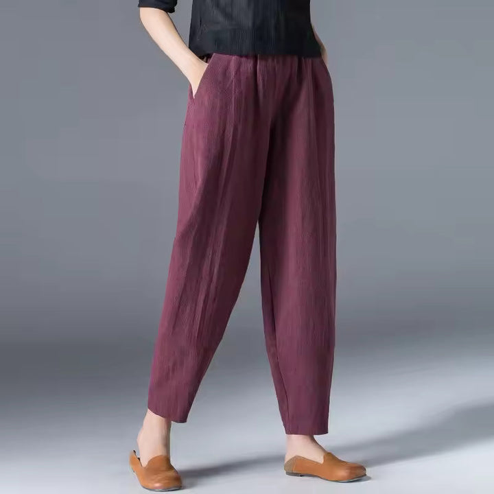 Women's Lightweight Summer Trousers in Beige - View 9 | Bellmere