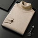 Ribbed turtleneck sweater with long sleeves and matching cuffs