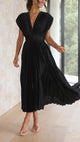 Maria Pleated Maxi Dress in Antique Pink - View 17 | Bellmere