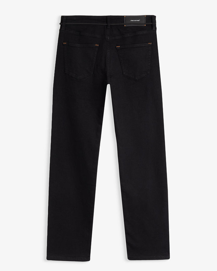 Black straight-fit jeans with five-pocket design