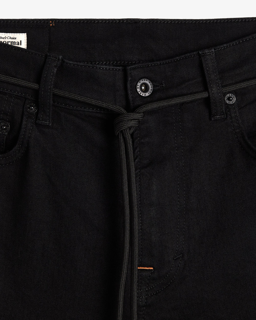 Black straight-fit jeans with five-pocket design