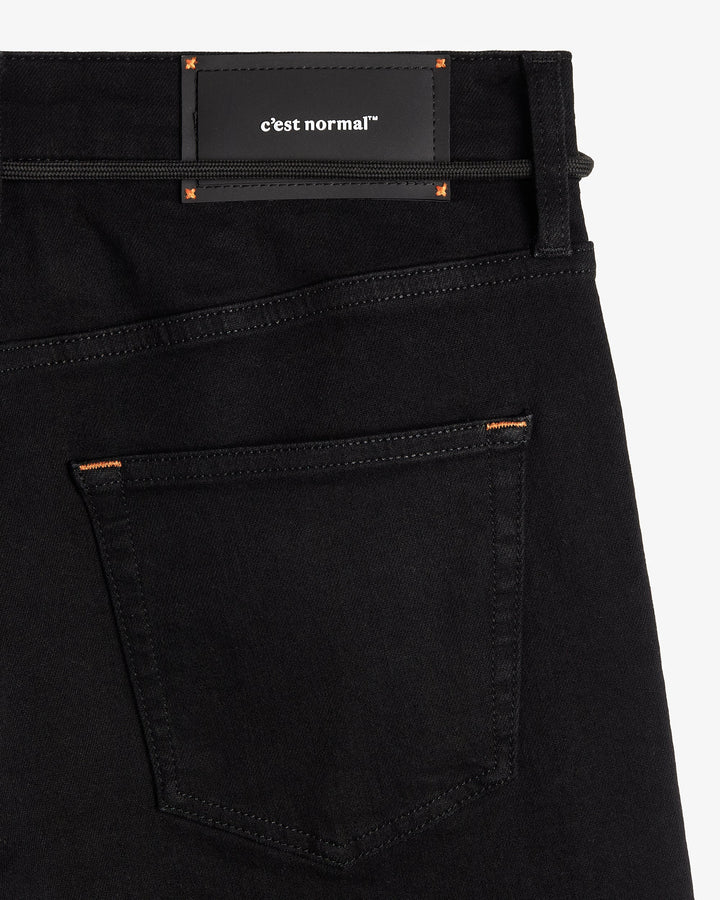 Black straight-fit jeans with five-pocket design