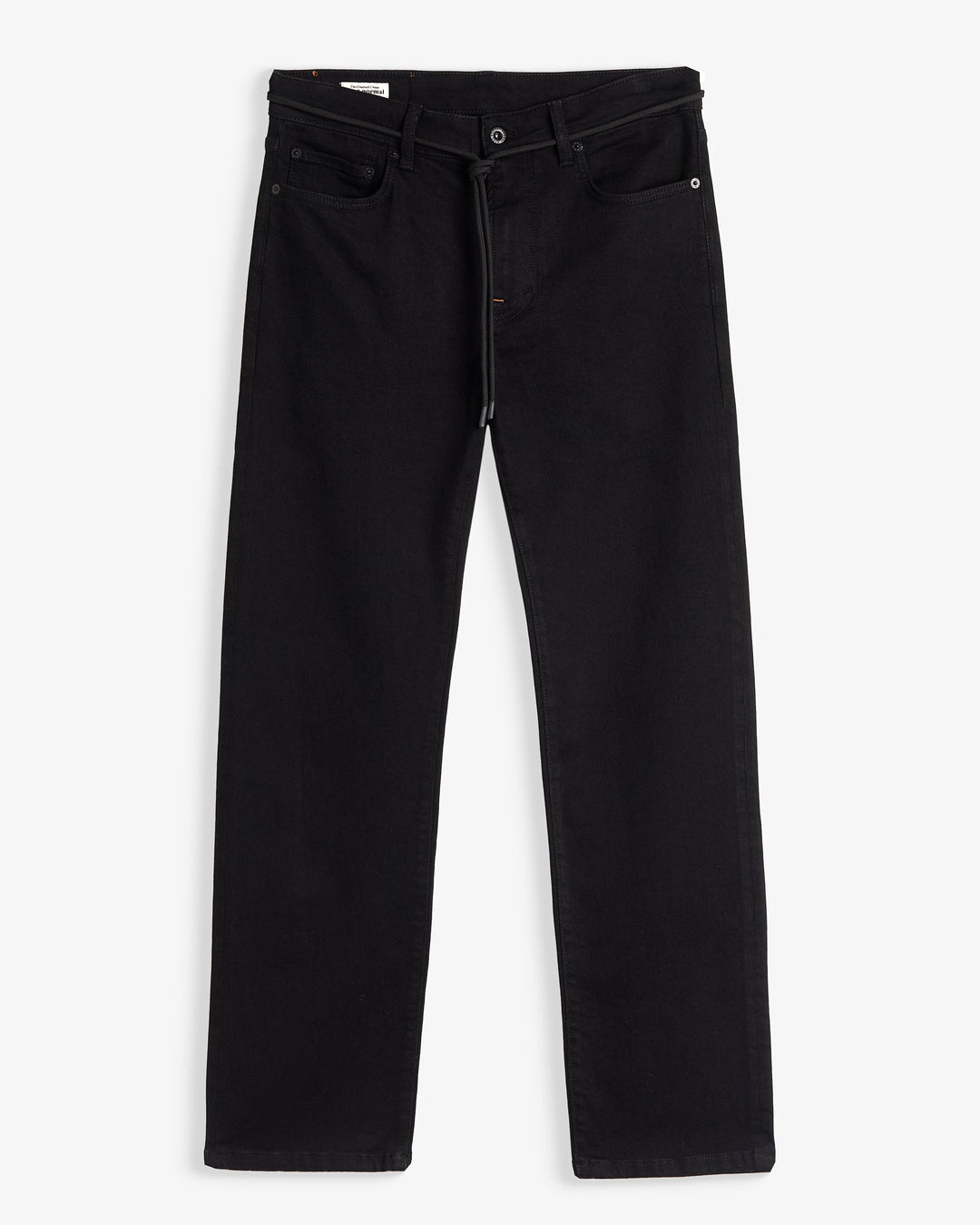Black straight-fit jeans with five-pocket design