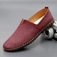 Women's brown leather slip-on loafers