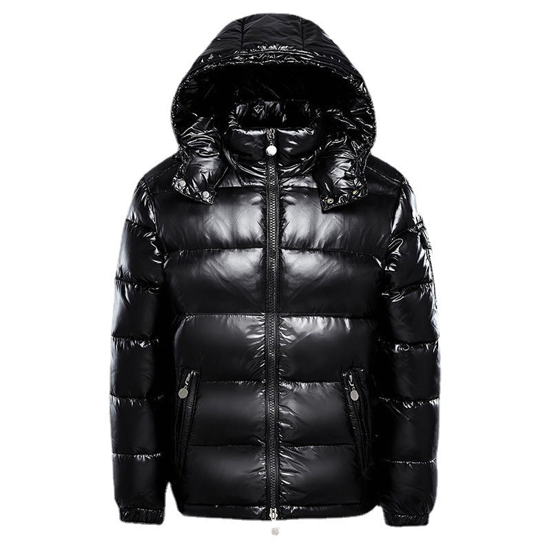 Men's hooded quilted puffer jacket with zip pockets