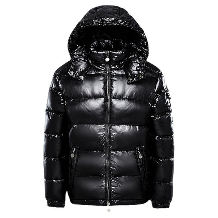 Men's hooded quilted puffer jacket with zip pockets