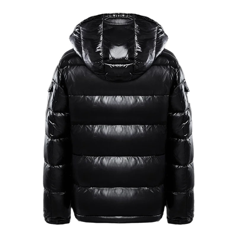 Men's hooded quilted puffer jacket with zip pockets