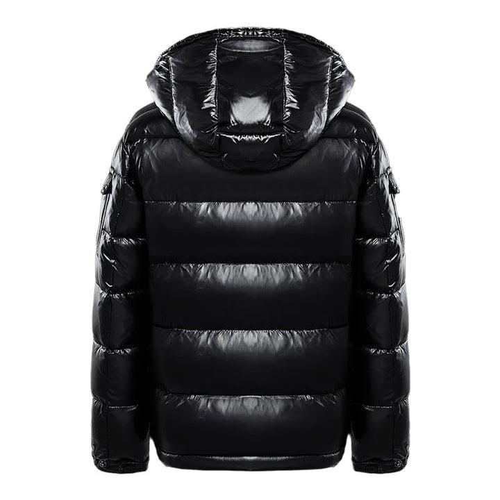 Men's hooded quilted puffer jacket with zip pockets